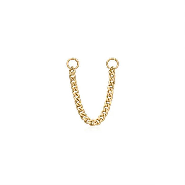 Closeup photo of LAURYN | Bold Curb Chain Earring Charm