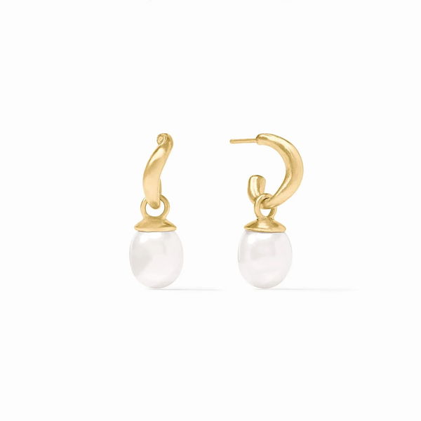 Closeup photo of Wave Hoop & Charm Earring