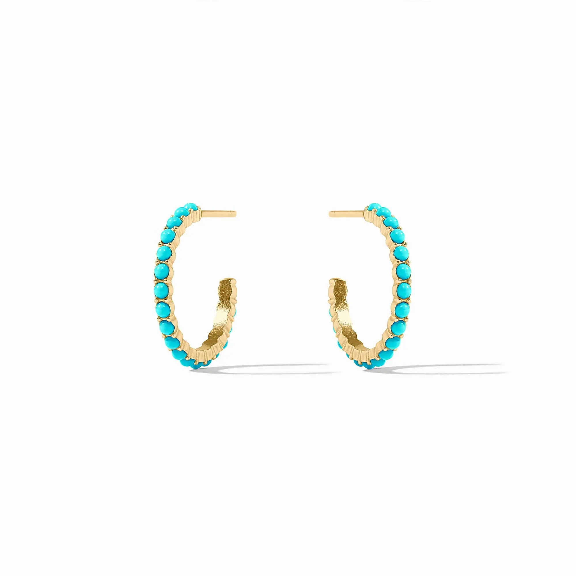 Delicate pearl-accented hoops. Juliet Hoop