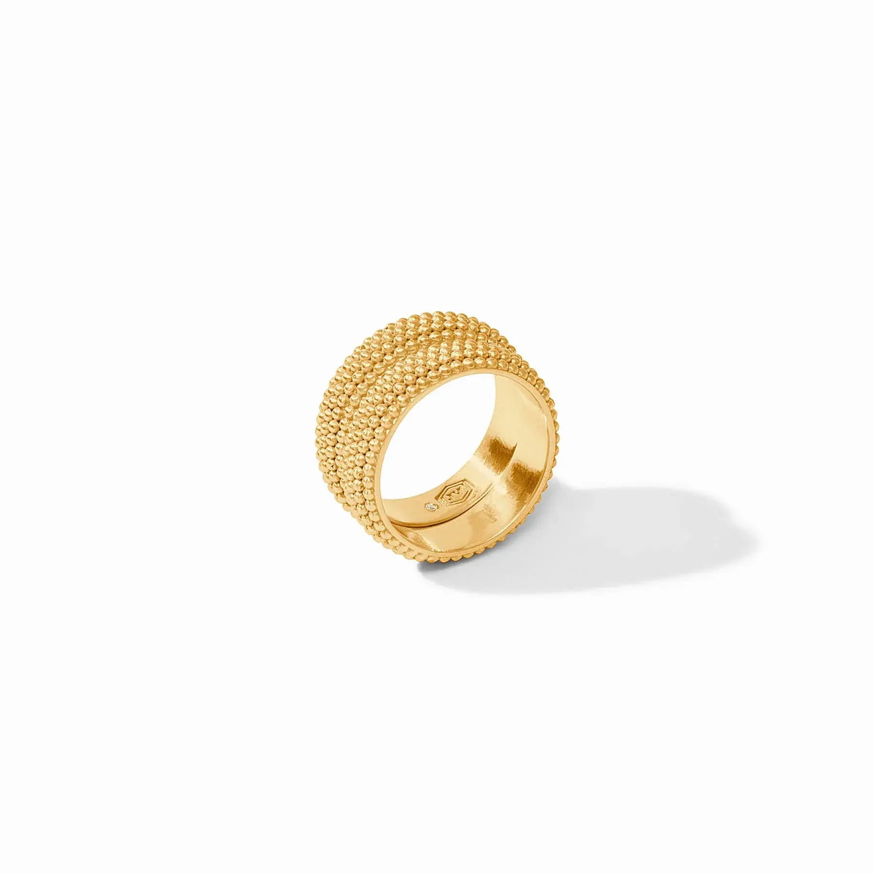 A pair of rings, each embellished with delicate golden beads. Beaded Eternity Duet Ring