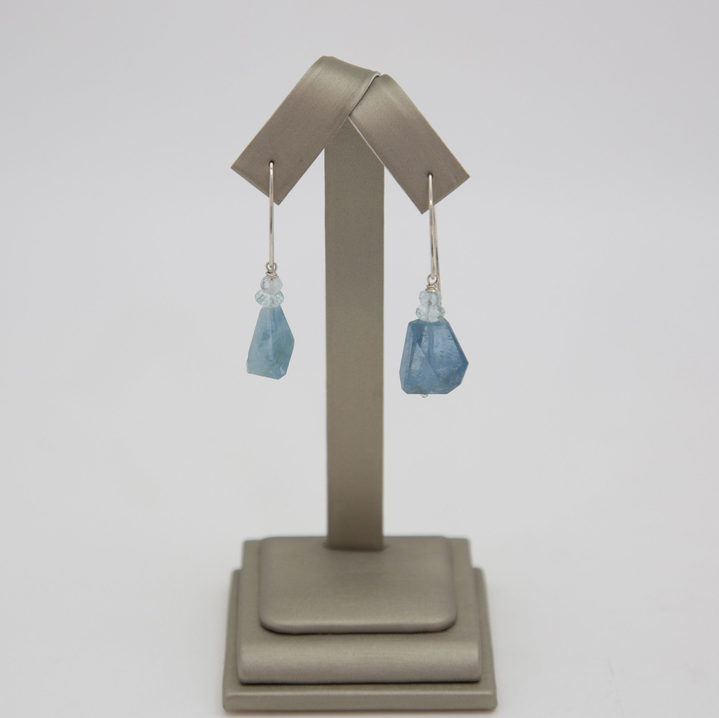 Aquamarine with Herkimer Diamonds Sterling Earrings