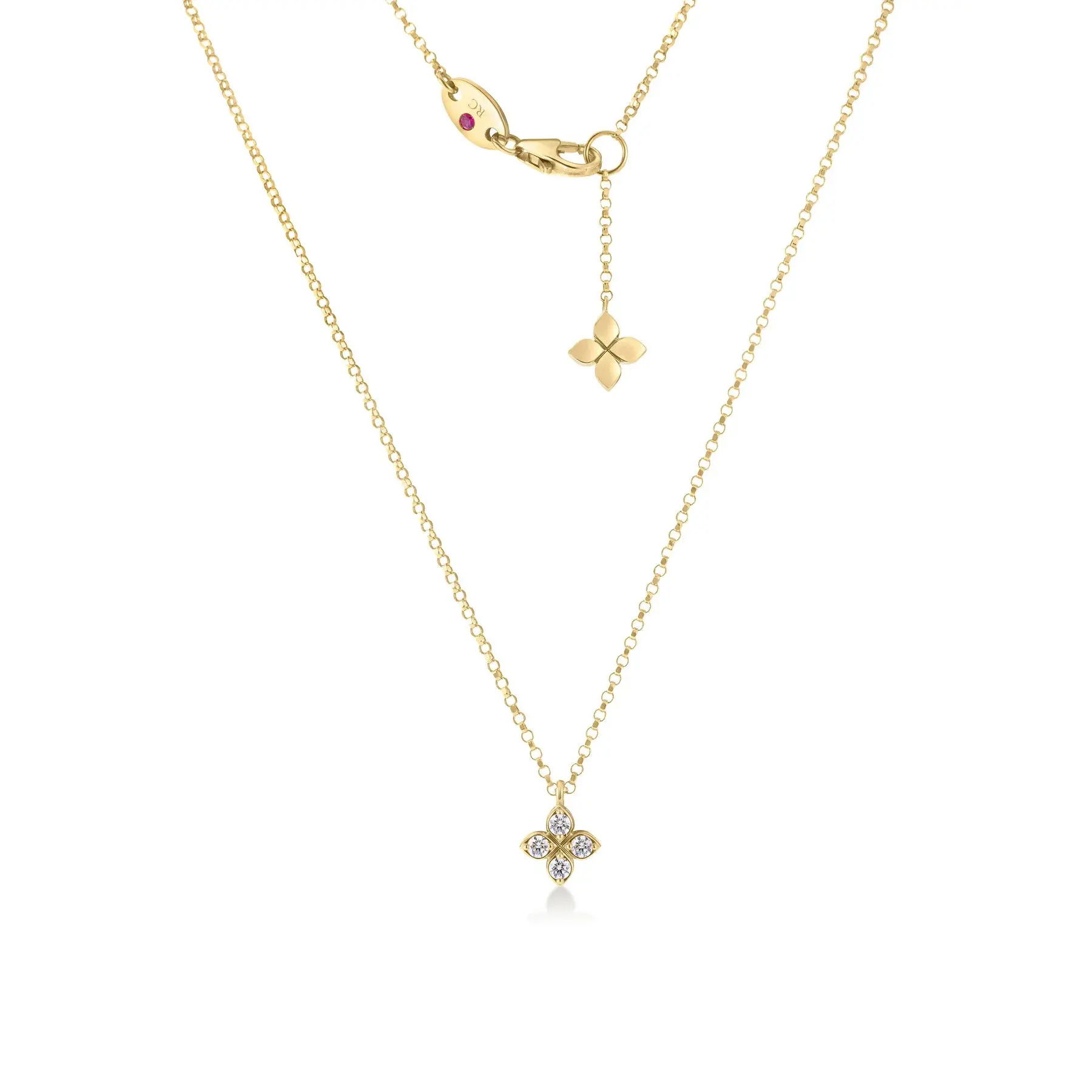 18K YELLOW GOLD LOVE BY THE INCH SMALL DIAMOND FLOWER NECKLACE 18K YELLOW GOLD LOVE BY THE INCH SMALL DIAMOND FLOWER NECKLACE
