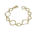 Closeup photo of Irregular link bracelet in sterling silver with 18k gold vermeil