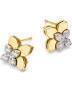 18K YELLOW/WHITE GOLD LOVE IN VERONA EAST TO WEST DIAMOND FLOWER EARRINGS