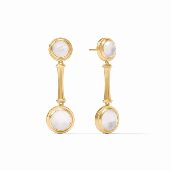 Closeup photo of Bamboo Statement Earring - Iridescent Clear Crystal