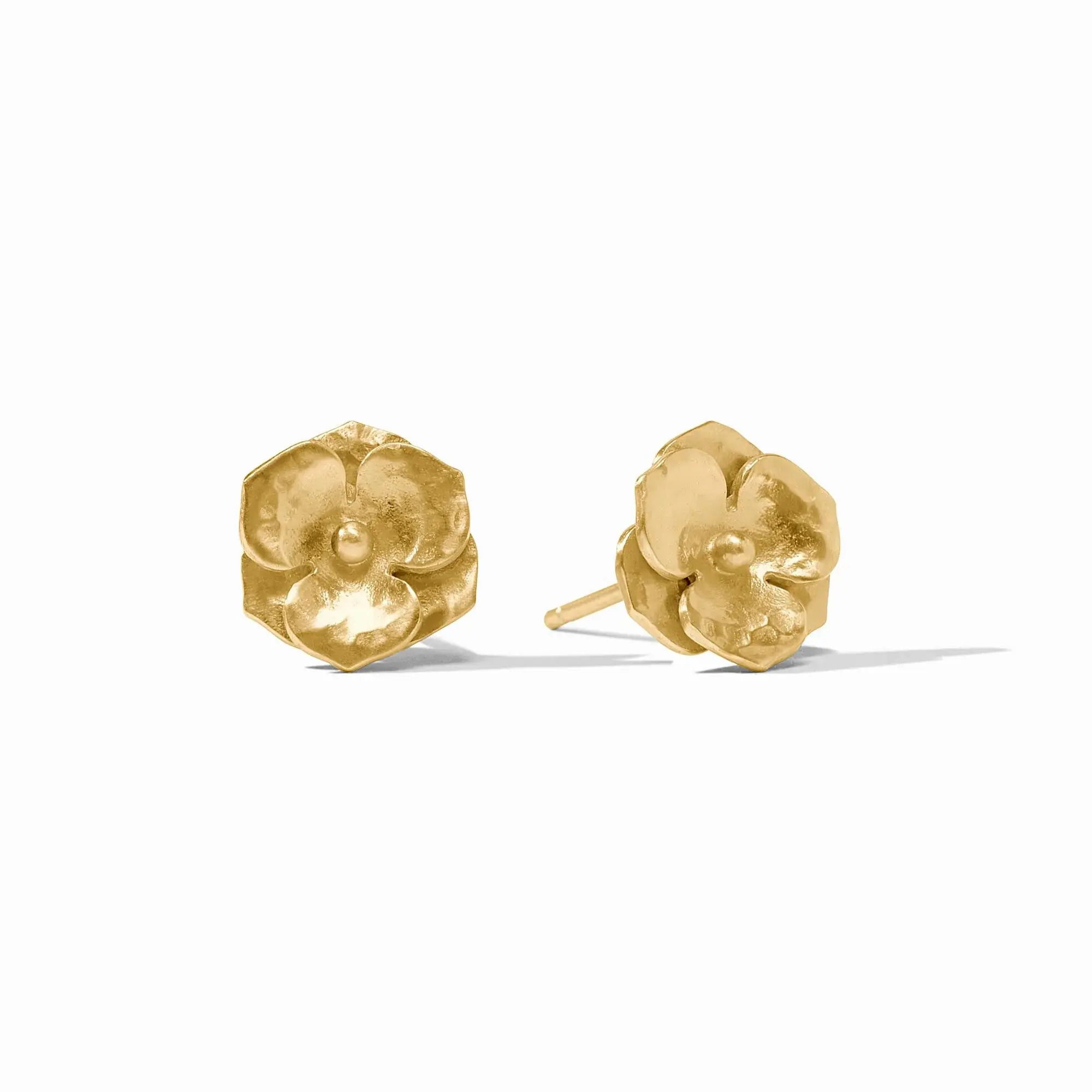 24K gold plateLength: 0.5 inchesPost for pierced earsIncludes 24K gold plated earring backs Bloom Stud