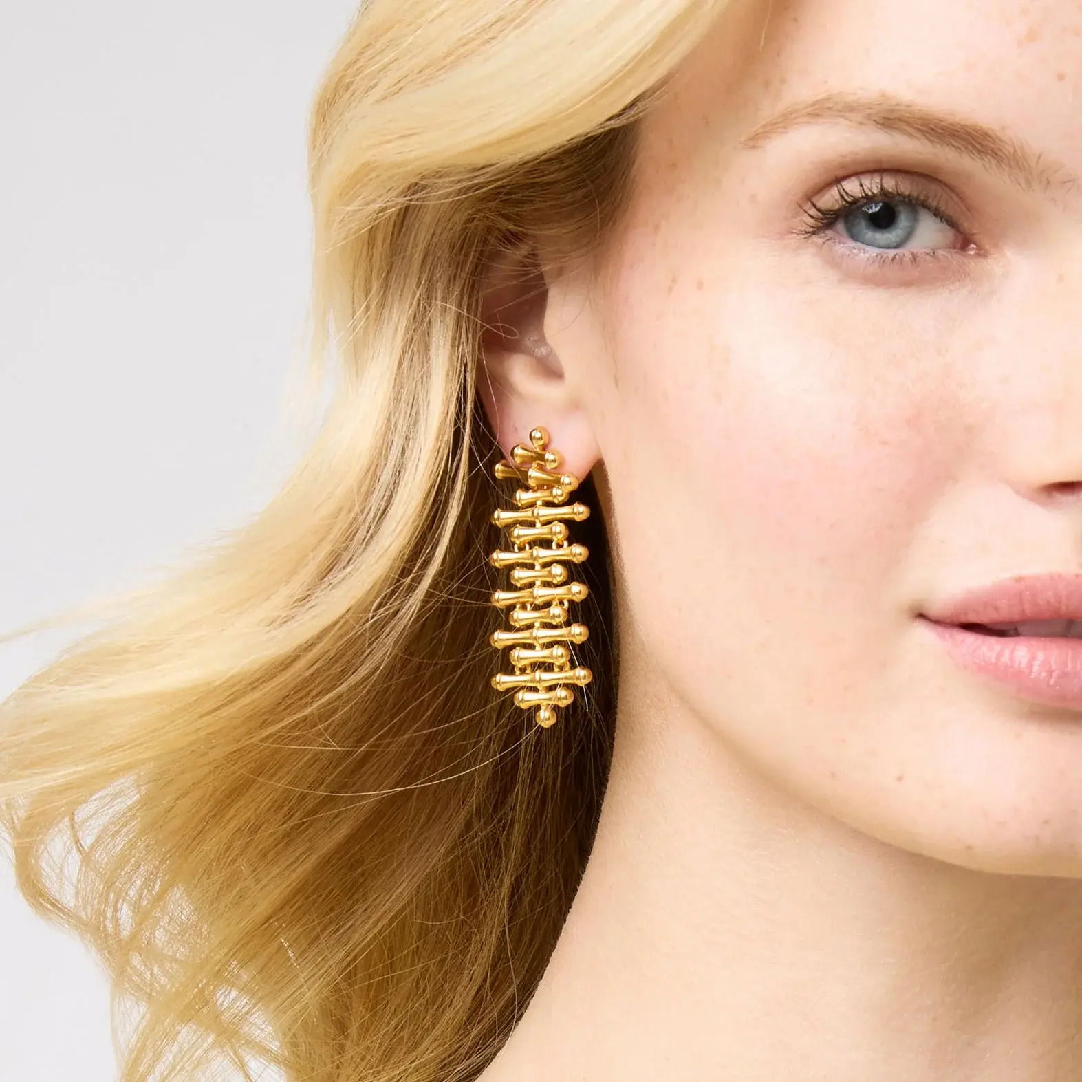 24K gold plateLength: 2 inchesPost for pierced earsIncludes 24K gold plated earring backs Bamboo Earring