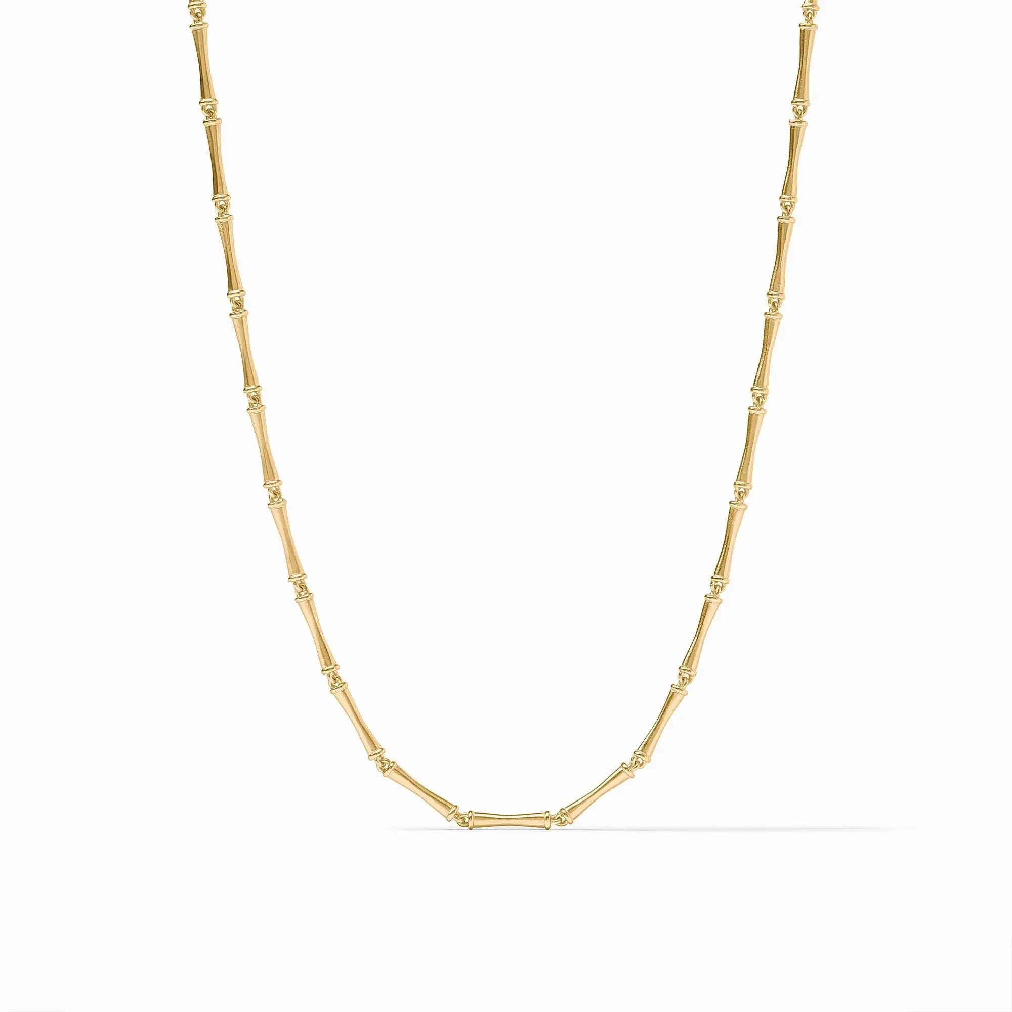 24K gold plateLength: 19.5 / 20.5 inches (adjustable)Closes with toggle Bamboo Necklace