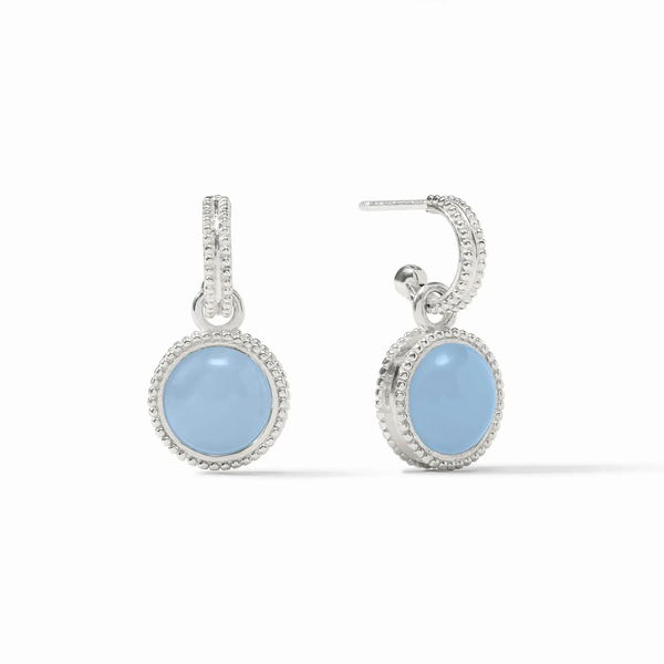 Closeup photo of Fleur-de-Lis Hoop & Charm Earring