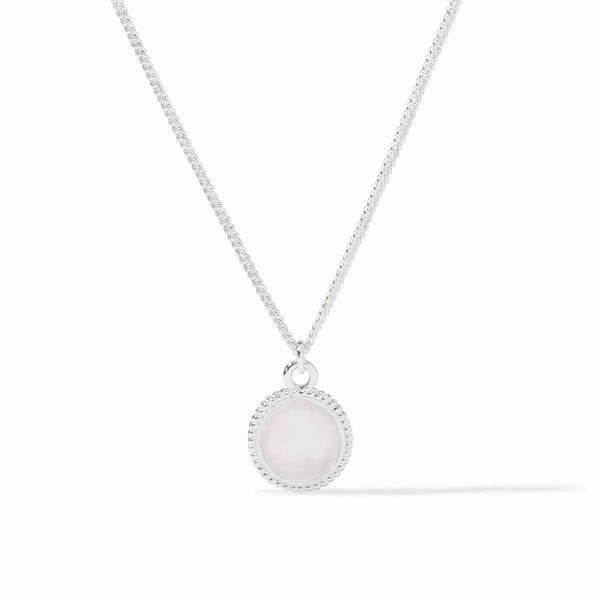 Closeup photo of FLEUR DE LIS SOLITAIRE NECKLACE IRIDESCENT CRYSTAL