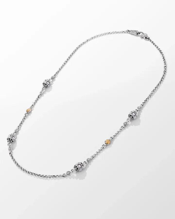 GemstonesPEARLMaterialsSTERLING SILVER & 18KT GOLDSize22" MUSE NECKLACE