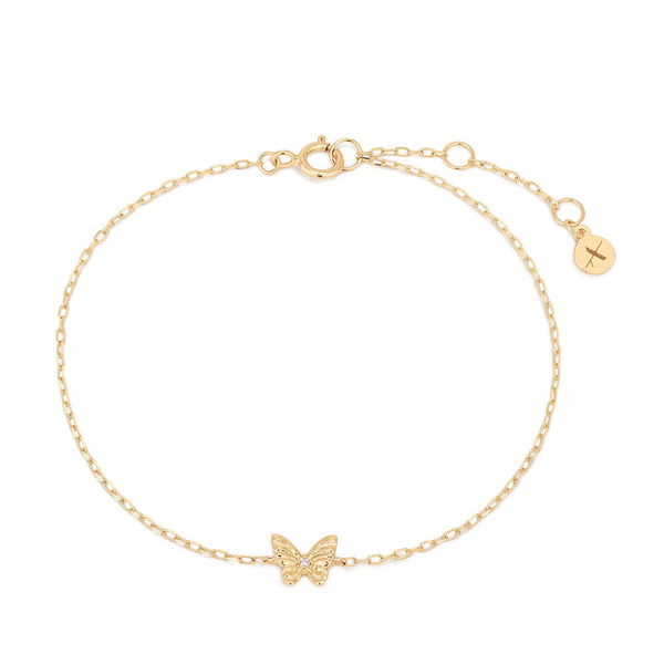 Closeup photo of FABLE | Lab Grown Diamond Accent Butterfly Bracelet