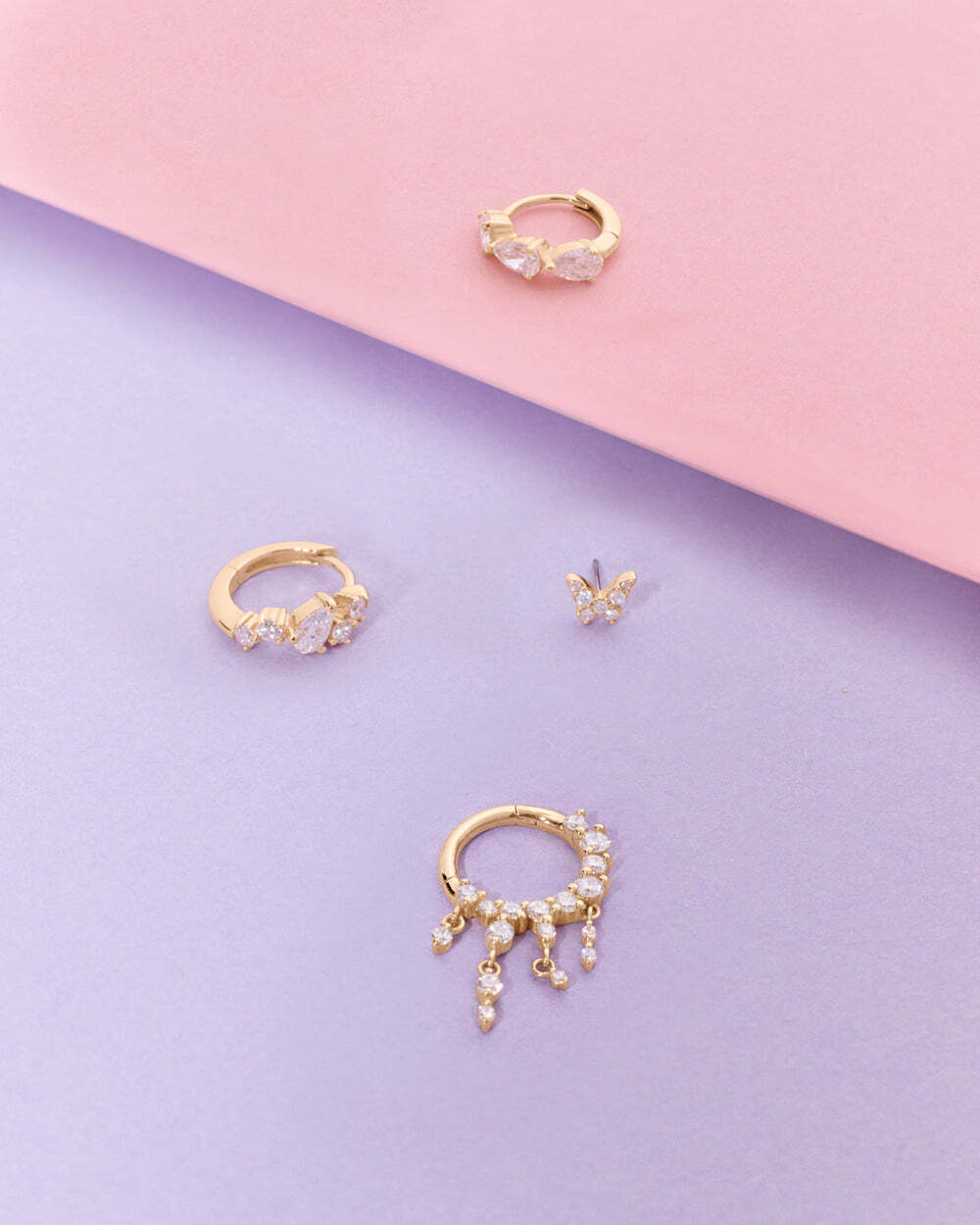 BELLATRIX | Lab Grown Diamond Butterfly Threadless Flatback Earring BELLATRIX | Lab Grown Diamond Butterfly Threadless Flatback Earring