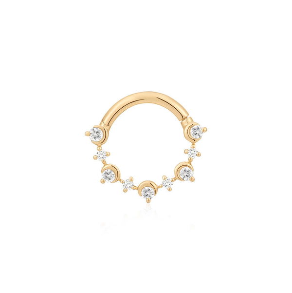 Closeup photo of AMARA | Bezel Half Moon Lab Grown Diamond Clicker – AURELIE GI
