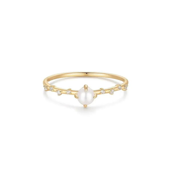 Closeup photo of COLETTE | Pearl and Lab Grown Diamond Ring