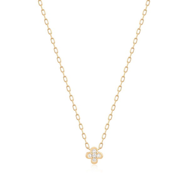 Closeup photo of CARYS | Lab Grown Diamond Clover Necklace