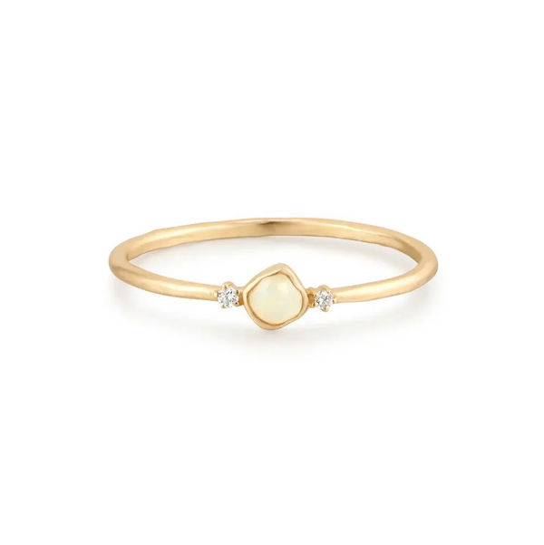 Closeup photo of ELYSIA | Opal and Lab Grown Diamond Ring