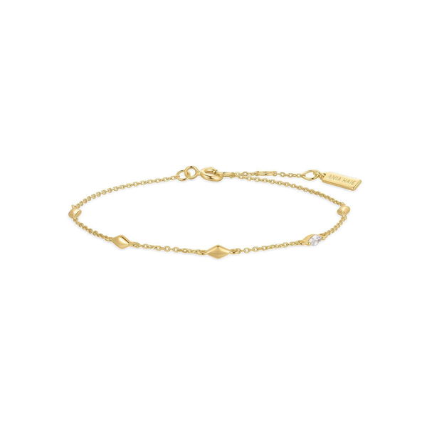 Closeup photo of Gold Multi Rhombus Station Bracelet