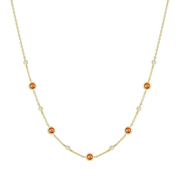 Closeup photo of Gold Nano Gem Station Necklace