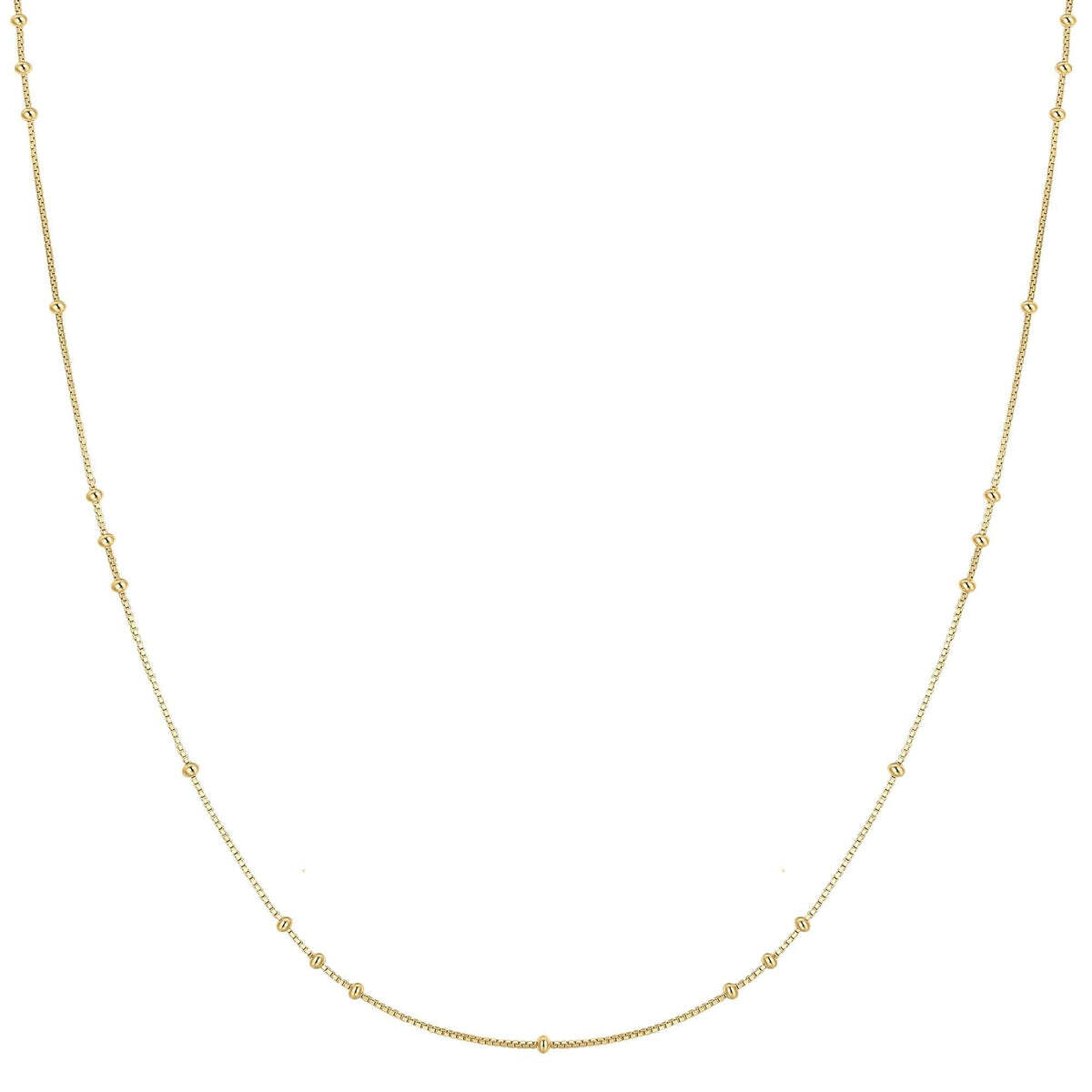 Product Description: Inspired by the rhythm of life, this station necklace is a sensation that everyone's talking about. Designed for effortless layering, its classic yet elegant design adds a modern twist to any look. Embrace the joy and elegance of versatile jewellery as you shine in every moment. Product Details: ? Gold Mini Bead Station Necklace– Ania Haie US