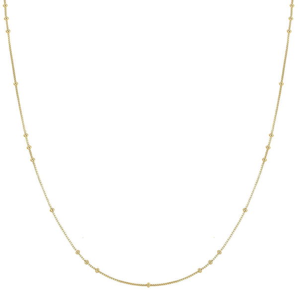 Closeup photo of Gold Mini Bead Station Necklace– Ania Haie US