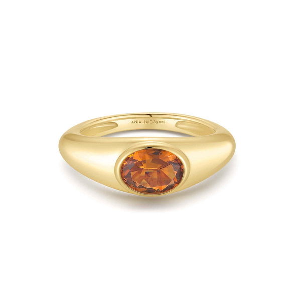 Closeup photo of Gold Sculptural Gemstone Maillard Ring– Ania Haie US