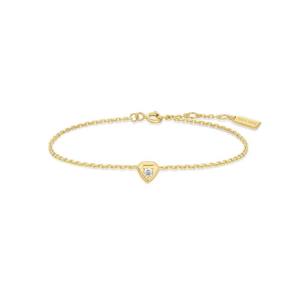 Closeup photo of Gold Sparkling Tiny Shield Bracelet