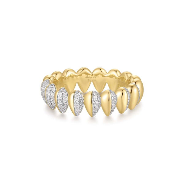 Closeup photo of Two-Tone Sparkling Puffy Spike Ring– Ania Haie US