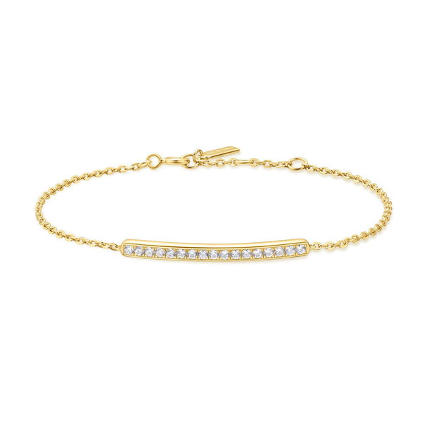 Closeup photo of Gold Pavé Bar Bracelet– Ania Haie US