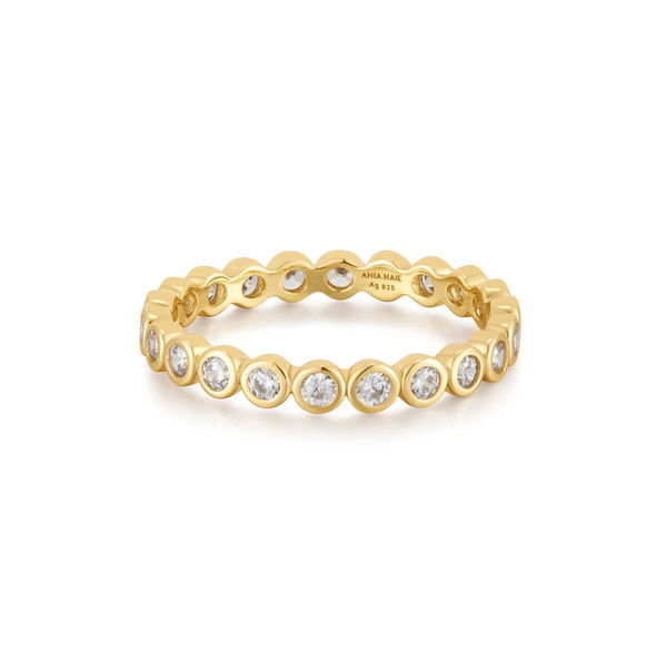 Closeup photo of Gold Bezel Set Ring– Ania Haie US