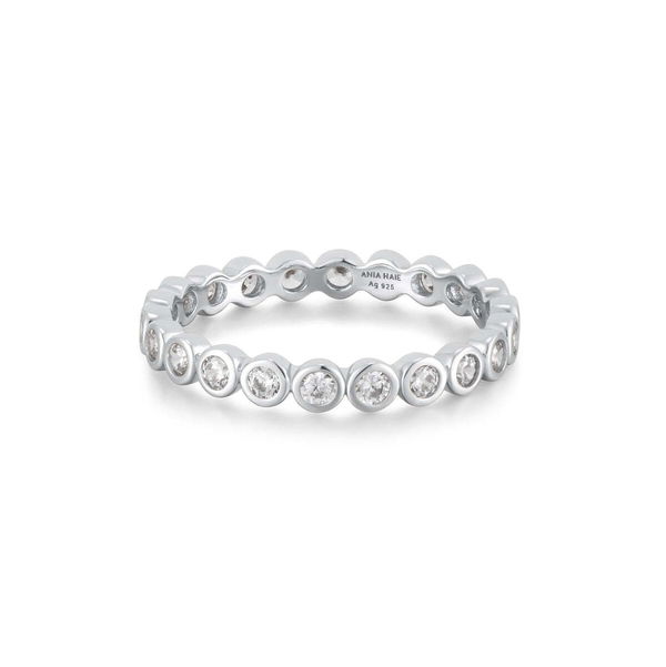 Closeup photo of Silver Bezel Set Ring– Ania Haie US