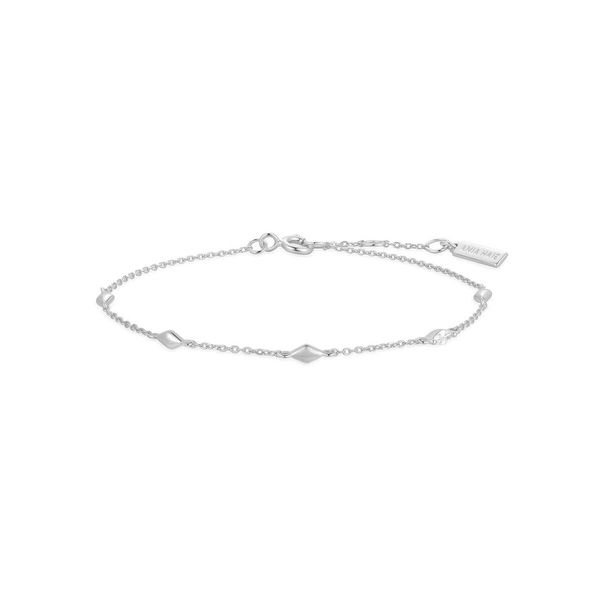 Closeup photo of Silver Multi Rhombus Station Bracelet– Ania Haie US