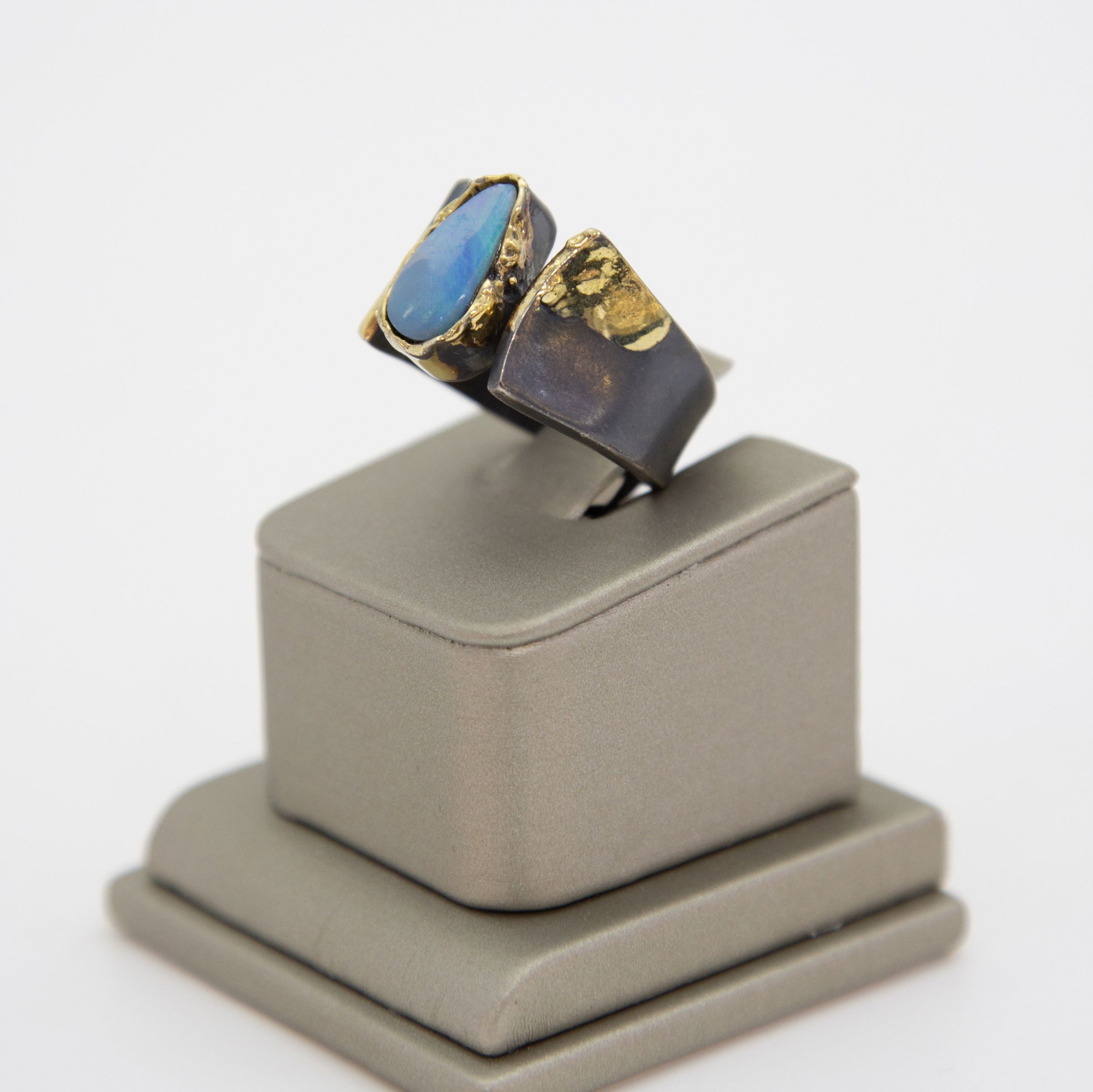 Opal 18k and Sterling Ring