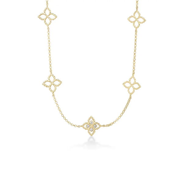 Closeup photo of PRINCIPESSA FLOWER STATION NECKLACE