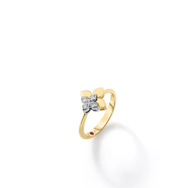 Closeup photo of LOVE IN VERONA DIAMOND FLOWER RING
