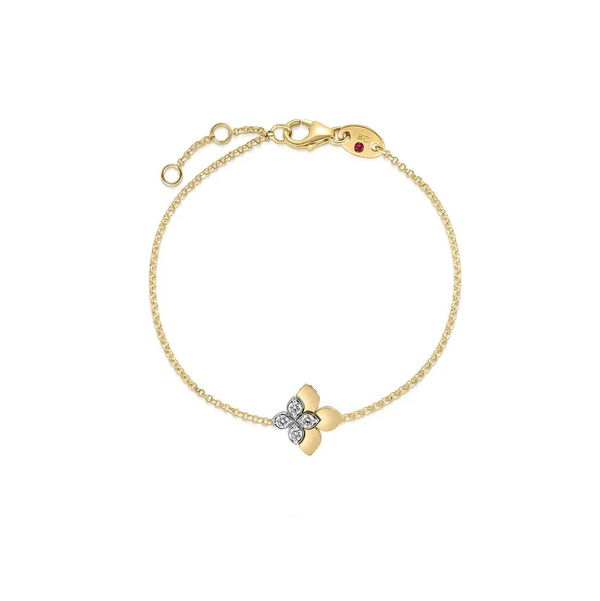 Closeup photo of LOVE IN VERONA DIAMOND FLOWER BRACELET