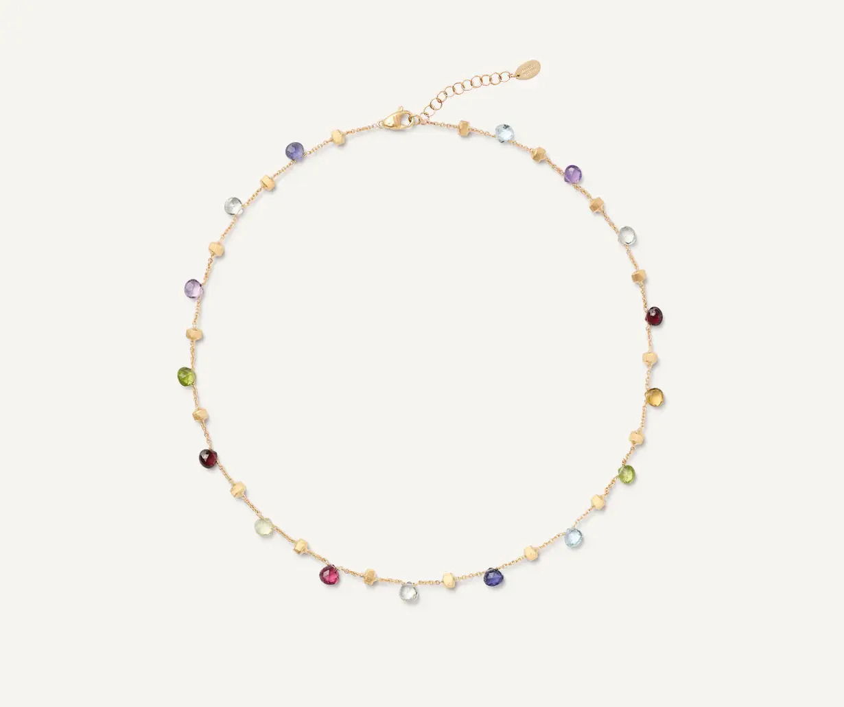 18K Yellow Gold Single-Strand Gemstone Necklace