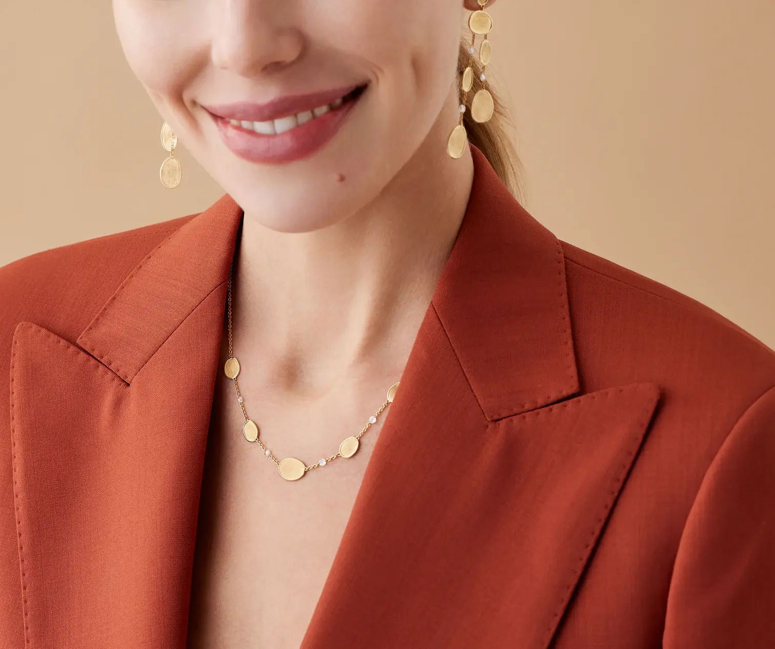 18K Yellow Gold Lightweight Necklace with Diamonds .41CT