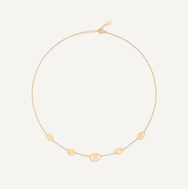 Closeup photo of 18K Yellow Gold Lightweight Necklace with Diamonds .41CT