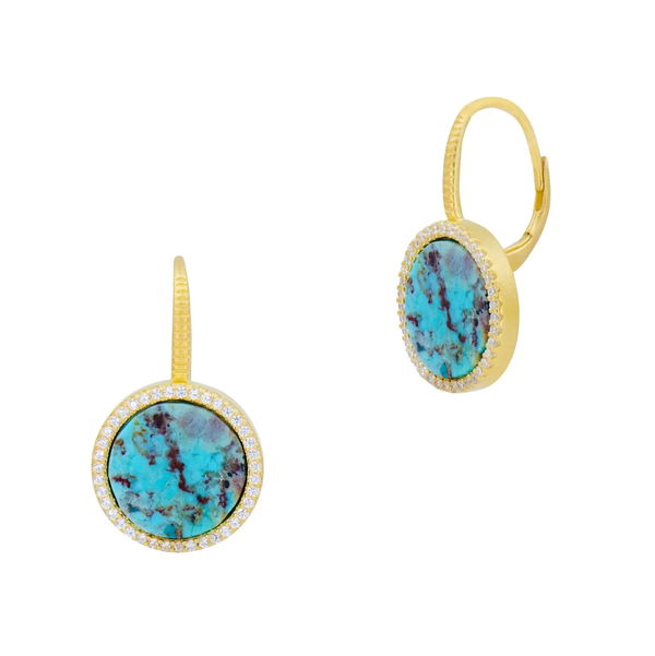 Closeup photo of Brooklyn Aqua Azure Leverback Earrings