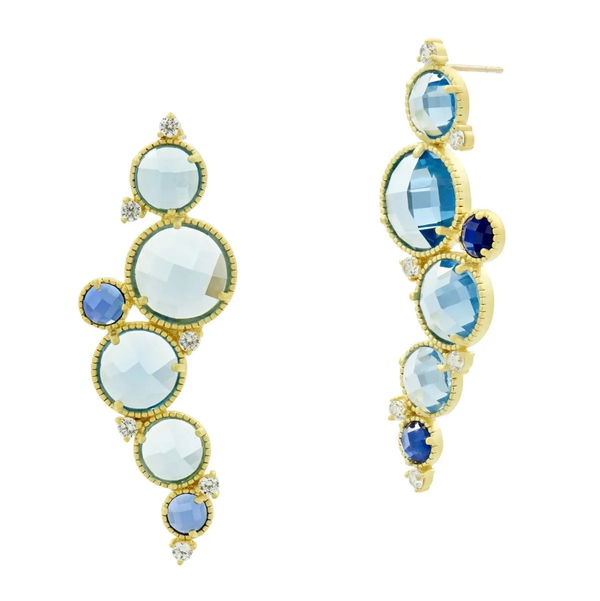 Closeup photo of Imperial Blue Cluster Earrings