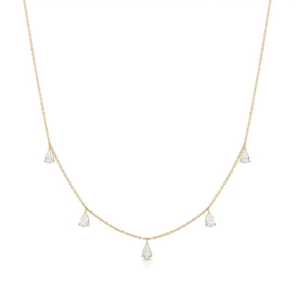 Closeup photo of KAYSIA | Dangling Pear Lab Grown Diamonds Necklace 1.25CT