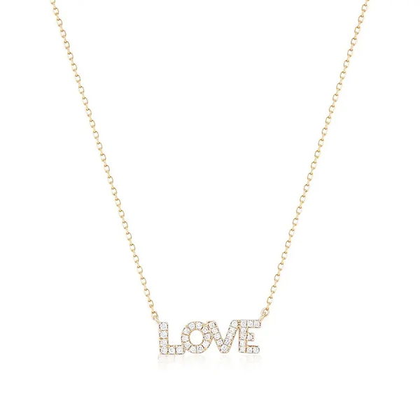 Closeup photo of LOVE | Diamond Necklace
