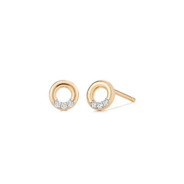 Closeup photo of LENA | Open Circle Diamond Studs