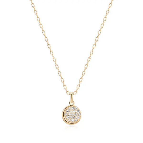 Closeup photo of CORDELIA | Half Bezel Pave Lab Grown Diamond Necklace