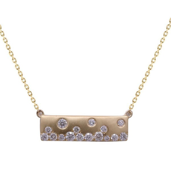 Closeup photo of 14k Yellow Gold .41ct Diamond Necklace