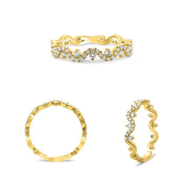 Closeup photo of 14k Yellow Gold .38ct Diamond Band