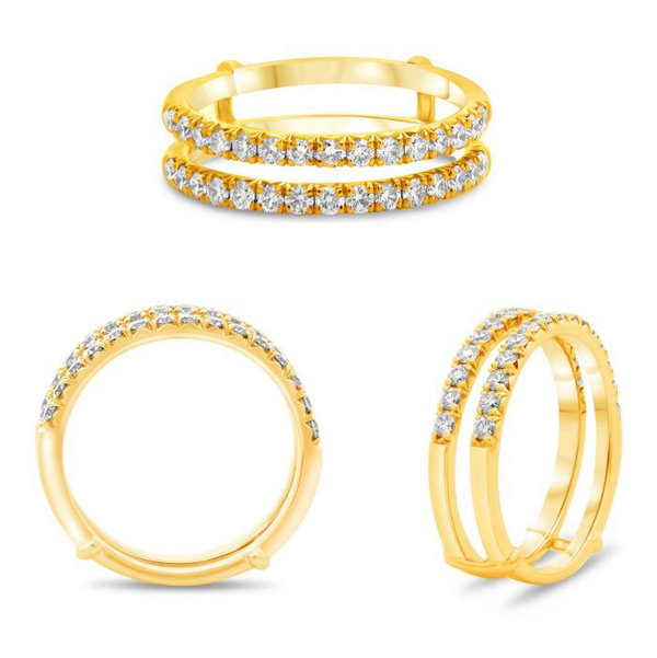 Closeup photo of 14k Yellow Gold .62ct Diamond Double Band