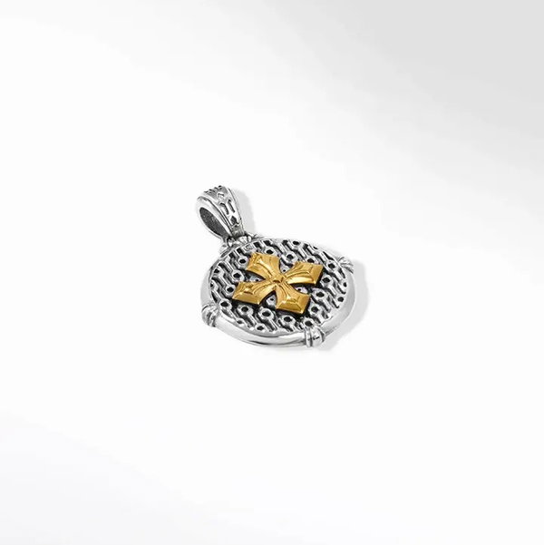 Closeup photo of Cross Shield Pendant