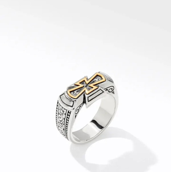 Closeup photo of Laconia Cross Ring